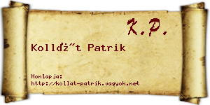 Kollát Patrik névjegykártya